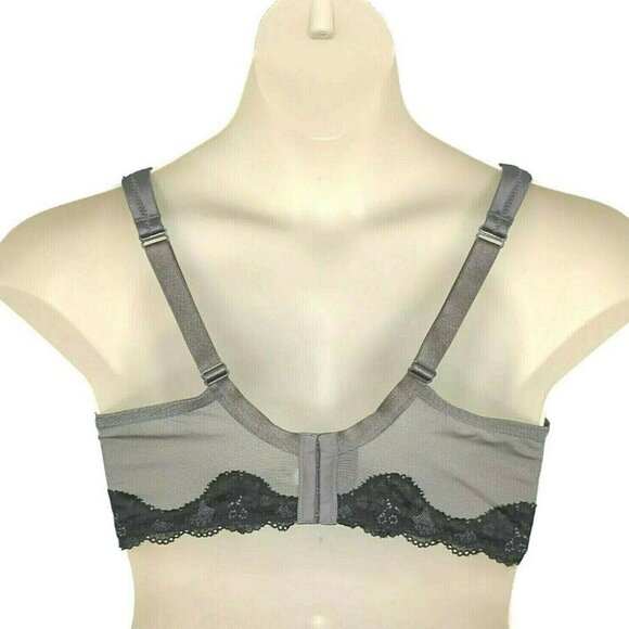 Cacique Lane Bryant Womens Bra Smooth Satin Full Coverage w/ Lace 42DD Gray - Picture 2 of 10
